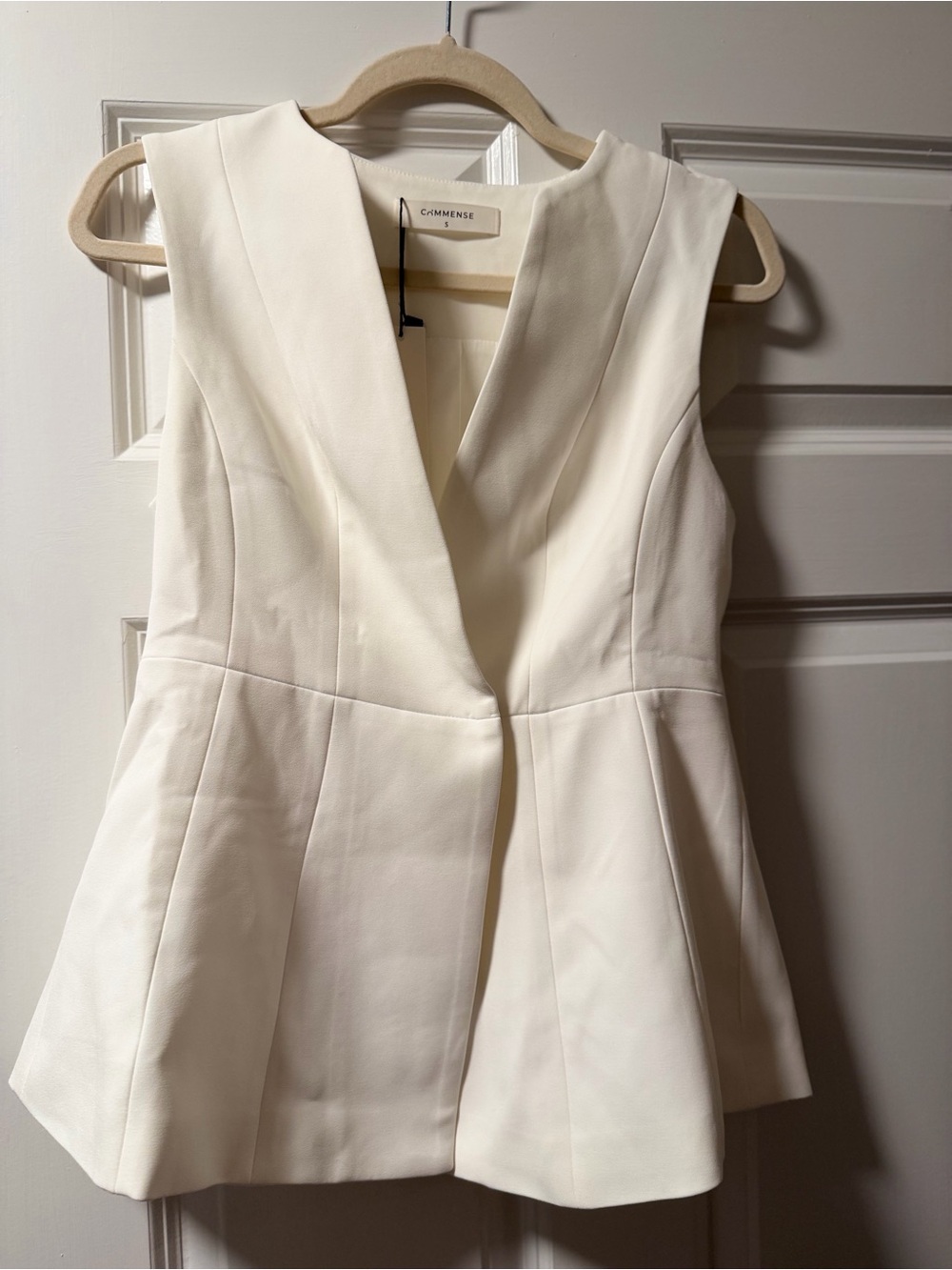 C/MEO Collective Cream Structured Peplum Vest